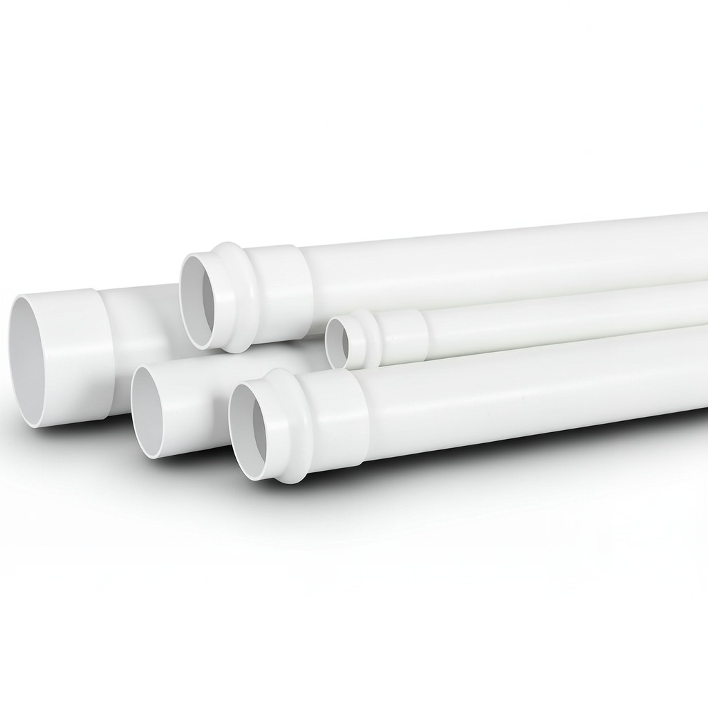 مواسير UPVC لأنظمة الصرف الصحي SDR 26، قطر خارجي 40 mm، سماكة 1.6 mm، لون أبيض