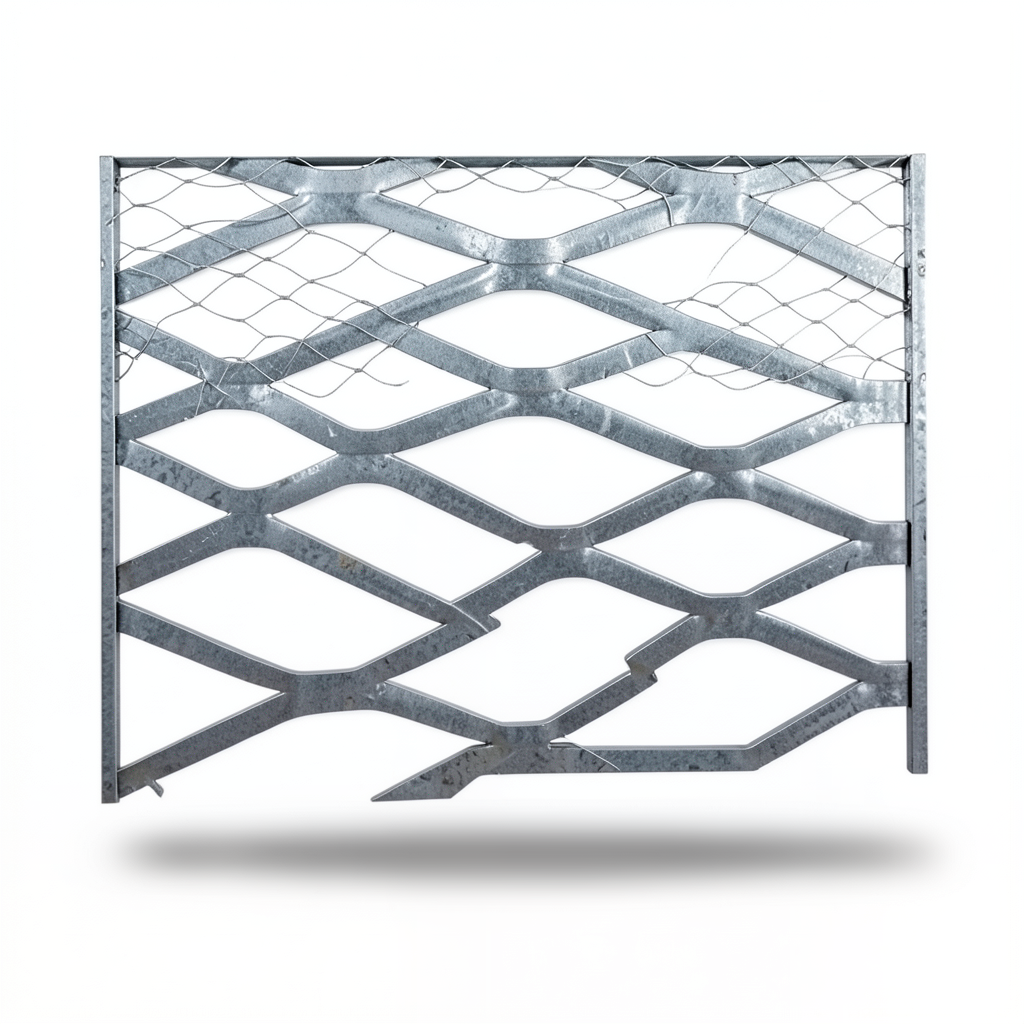 Galvanised Steel Expanded Metal Mesh Bahri 3.8 mm Thickness 1.22 m Width 1 m Length