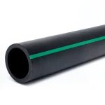أنابيب بلاستيك HDPE ضغط 4 بار PE 80 قطر خارجي 280 مم SDR 41 أسود مع خطوط خضراء