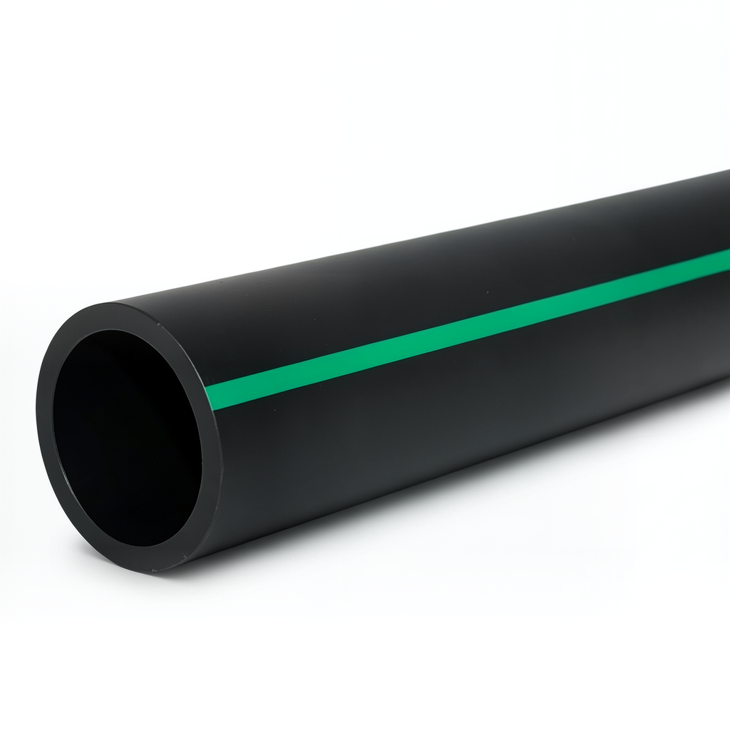 مواسير HDPE ضغط 4 بار [PE 80] قطر خارجي 315 مم SDR 41 لون اسود مع خط اخضر