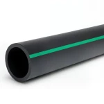 أنابيب بلاستيك HDPE ضغط 4 بار PE 80 قطر خارجي 630 مم SDR 41 أسود مع خطوط خضراء