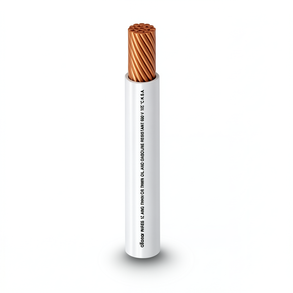 THHN/THWN Copper Cable PVC 105°C Insulation 2.08 mm² Diameter 2.9 mm 600 V 250 Ft White | Al Fanar Al-Fanar