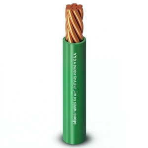 لفة سلك مفرد نحاس مجدول عزل PVC، مقاس 630 ملي، جهد 450/750 فولت، لون أخضر | شركة الفنار