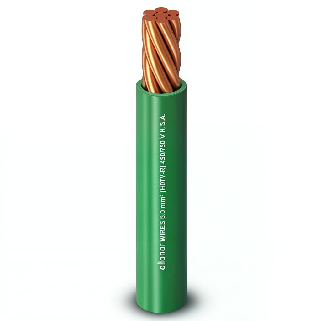 PVC Insulated Stranded Copper Single Electrical Wire 630mm, 450/750V, Green | Al Fanar