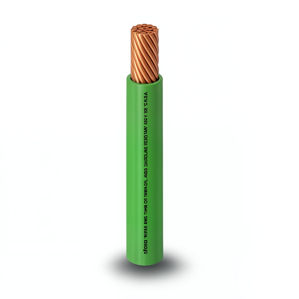 كابل نحاس THHN/THWN معزول PVC 105 درجة مئوية مقاس 3.31 مم² قطر 3.4 مم 600 فولت طول 500 قدم لون أخضر | شركة الفنار