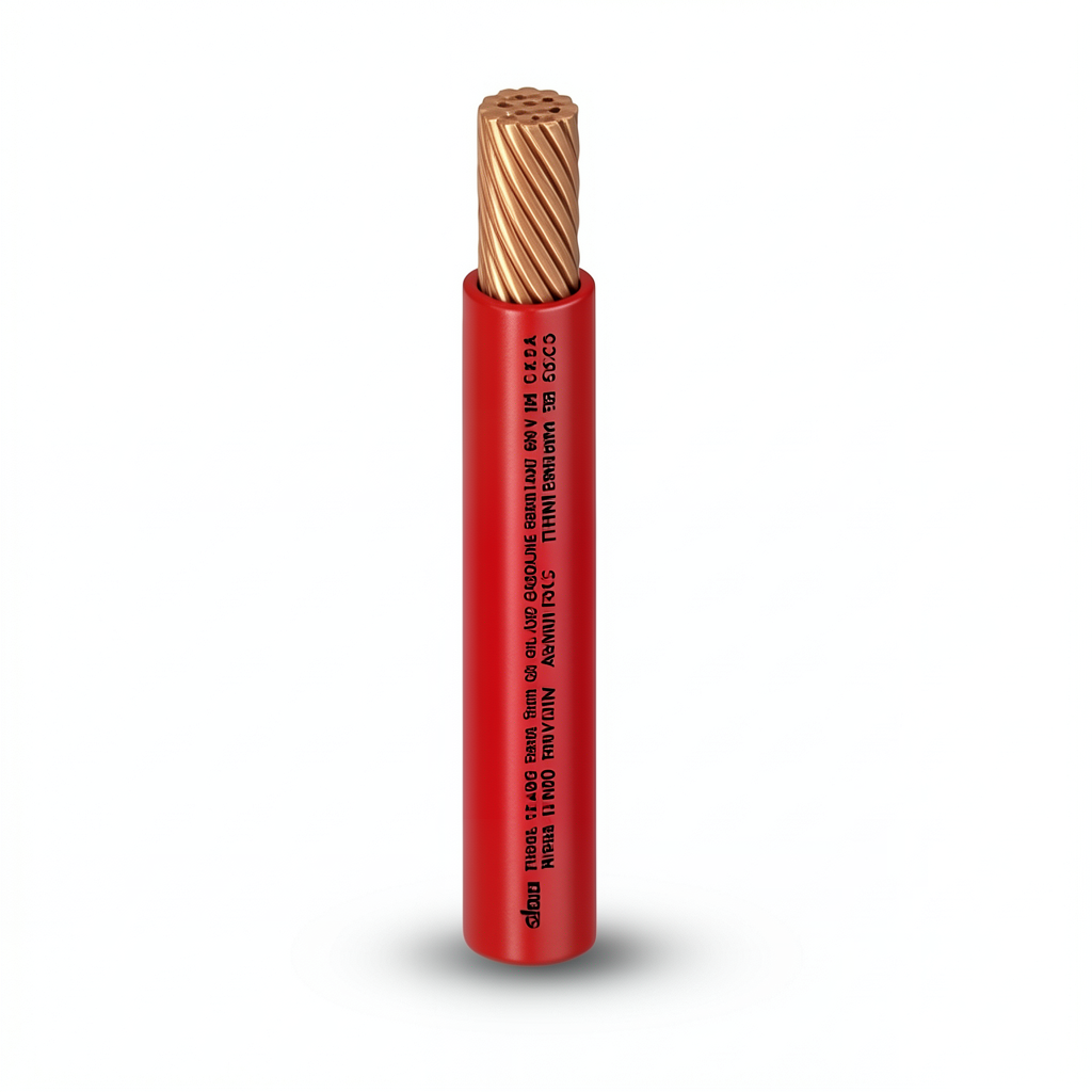 كابل نحاس THHN/THWN معزول PVC 105°C مقاس 5.26 مم² 600 فولت طول 250 قدم أحمر | شركة الفنار