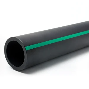 أنابيب بلاستيك HDPE ضغط 4 بار PE 80 قطر خارجي 630 مم SDR 41 أسود مع خطوط خضراء