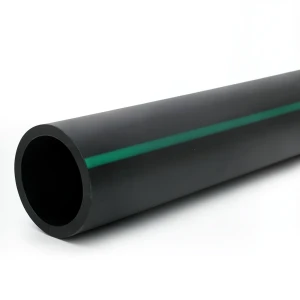 HDPE Polyethylene Plastic Pipe 6 Bar Pressure PE 80, 400 mm Outer Diameter, SDR 22, Black