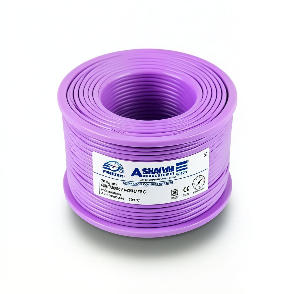 سلك كهرباء مجدول 70 ملم²، 450/750 فولت، معزول PVC 70°C، لون بنفسجي | شركة كابلات الشرقية للصناعة
