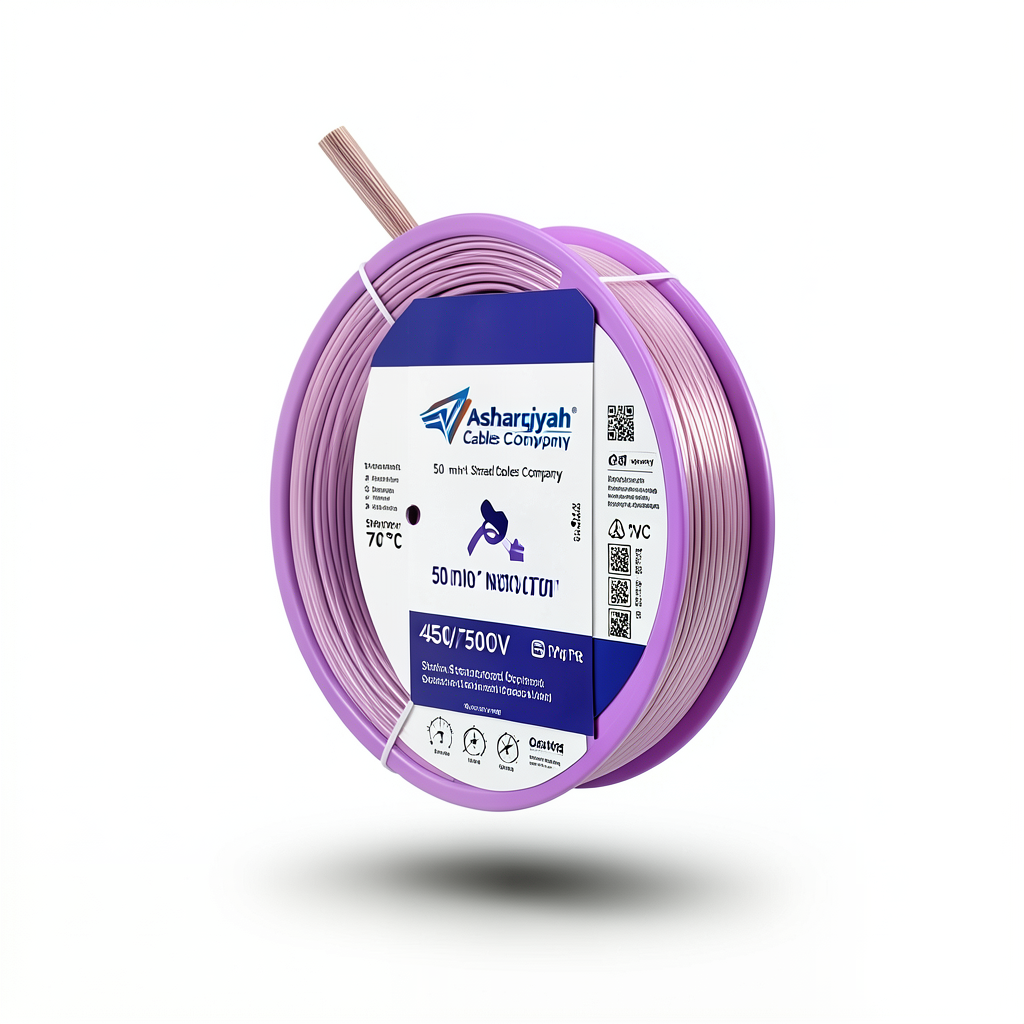 50 mm² Stranded Copper Wire 450/750V PVC 70°C Insulation Purple | Asharqiyah Cables Company for Industry