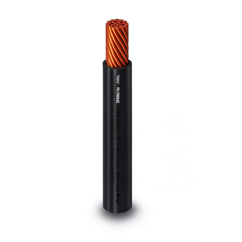 كابل نحاس THHN/THWN معزول PVC 105 درجة مئوية مقاس 2.08 مم² 600 فولت طول 250 قدم لون أسود | شركة الفنار