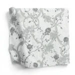 Italian Wallpaper Gray Color Floral Design, Size 10m x 0.73m, Model 81161