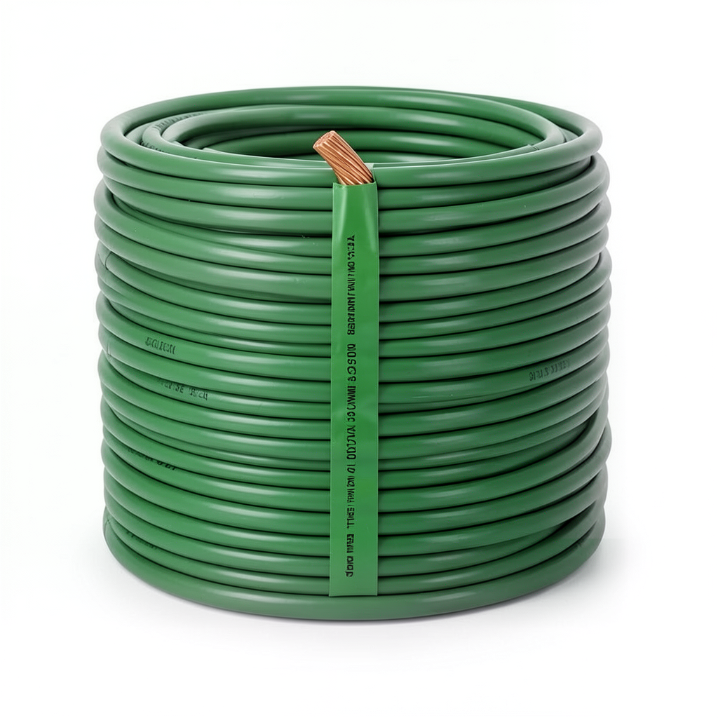 كابل نحاس THHN/THWN معزول PVC 105 درجة مئوية مقاس 8.37 مم² 600 فولت طول 500 قدم أخضر | شركة الفنار