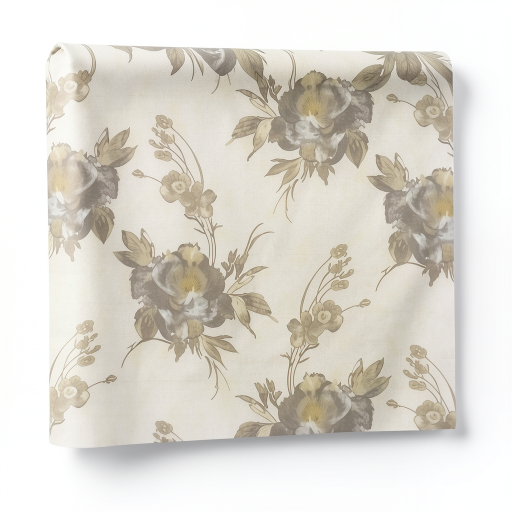 Italian Wallpaper Floral Design Beige Color, Size 10mx0.73m, Model 81133