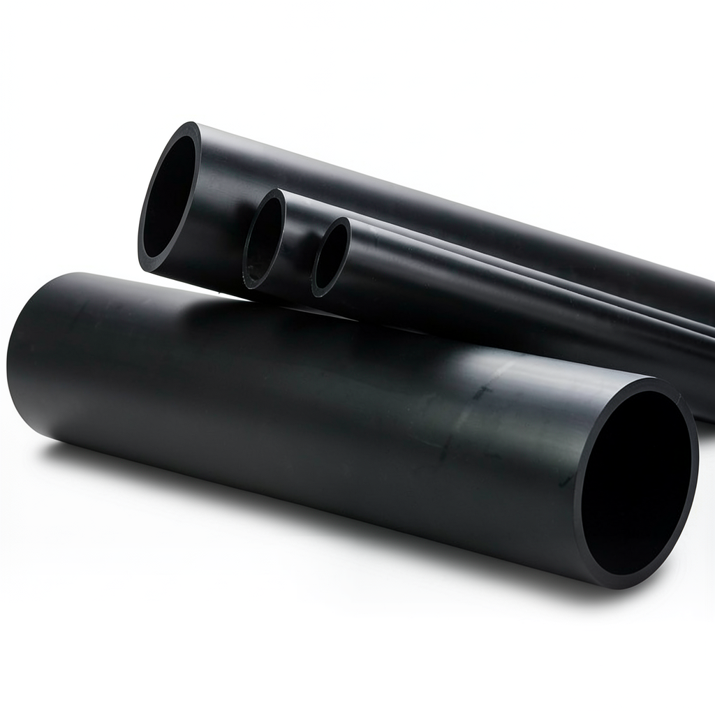 أنابيب HDPE ضغط 6 بار PE 80 قطر خارجي 355 مم سماكة 20.1 مم لون أسود