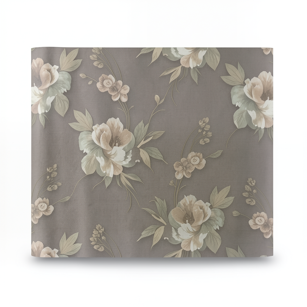 Italian Wallpaper Dark Beige Floral Design 10mx0.73m, Model 81130