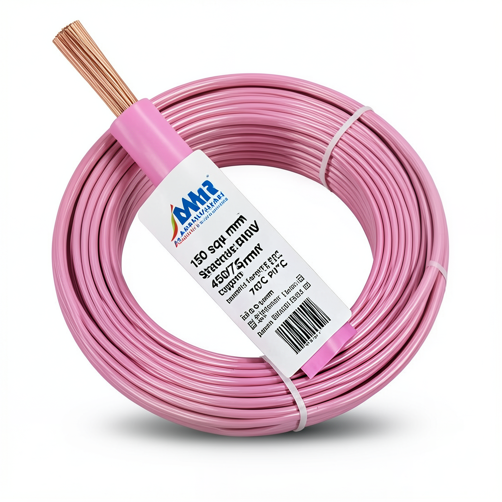 150 sq mm Stranded Electric Wire 450/750V Copper PVC 70°C Pink | Asharqiyah Cables Company for Industry