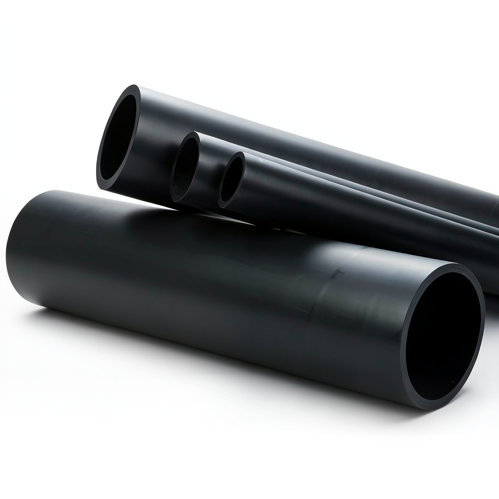 مواسير بلاستيك HDPE ضغط 6 بار PE 80 قطر خارجي 500 مم سماكة 28.4 مم لون اسود