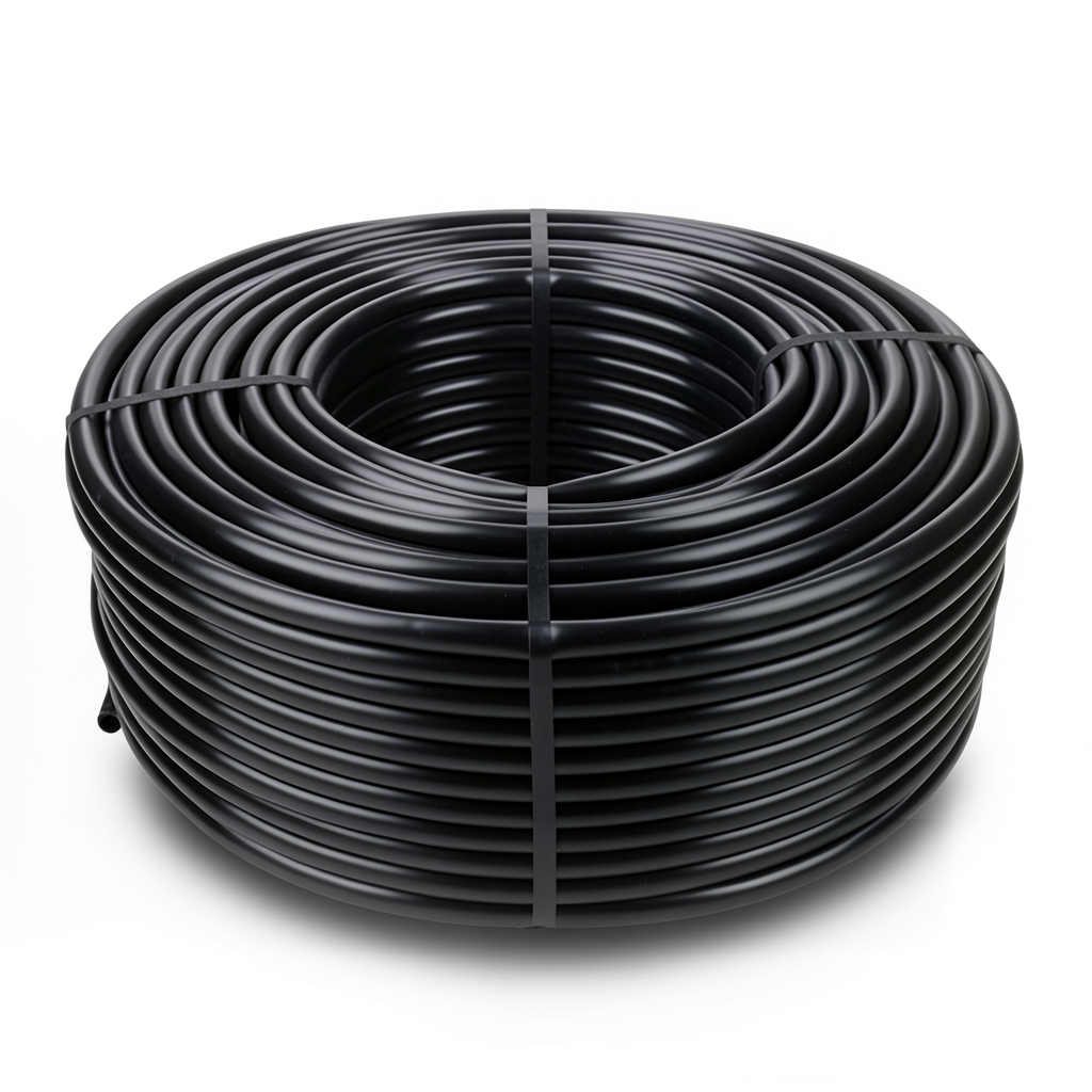 لفة أنابيب HDPE ضغط اسمي 10 بار PE 80 قطر خارجي 20 مم سمك 1.9 مم لون أسود