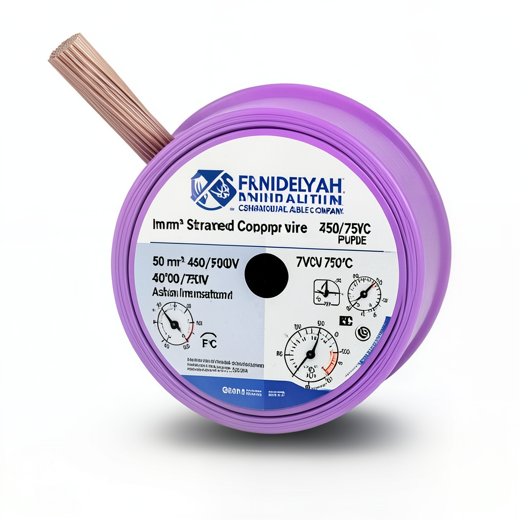 50 mm² Stranded Copper Wire 450/750V PVC 70°C Insulation Purple | Asharqiyah Cables Company for Industry
