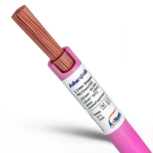 سلك كهرباء مجدول 2.5 مم²، 450/750 فولت، عزل PVC 70°C، لون زهري | شركة كابلات الشرقية للصناعة