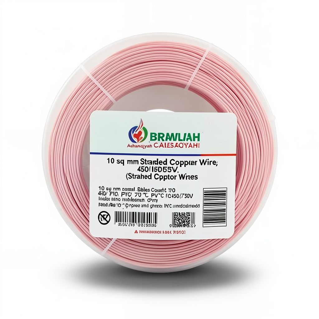 10 sq mm Stranded Copper Wire, 450/750V, PVC 70°C Insulated, Pink | Asharqiyah Cables Company for Industry