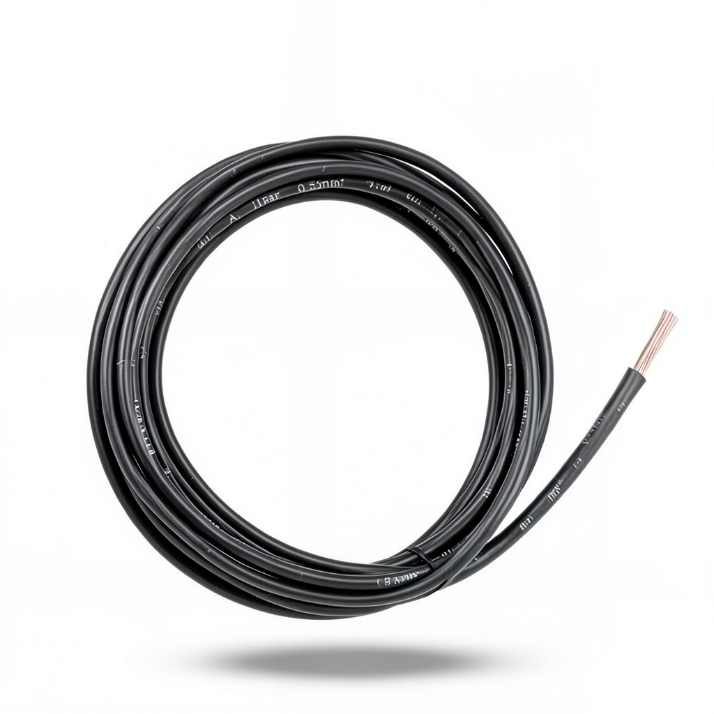 Flexible Tinned Copper Electric Wire 0.5mm² 600/1000V PVC Insulation Black Color | Al Fanar