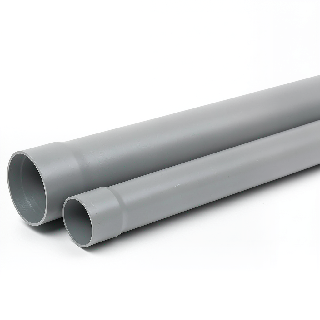 UPVC Plastic Pipe SDR 13.6 PN 20 Bar Size 180 mm Thickness 13.3 mm Grey Color