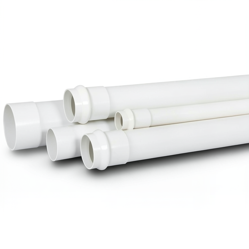 مواسير UPVC لأنظمة الصرف الصحي SDR 26 قطر خارجي 75 مم سمك 2.9 مم لون أبيض