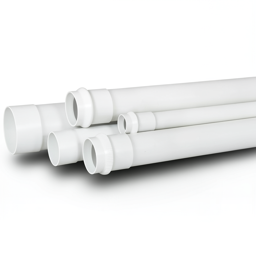 مواسير UPVC لأنظمة الصرف الصحي ضغط PN 10 بار قطر خارجي 40 ملم سمك 1.9 ملم لون أبيض