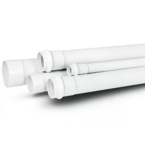 UPVC Plastic Pipe for Sewerage Systems 50 mm OD 2.4 mm Thickness 10 Bar Pressure White
