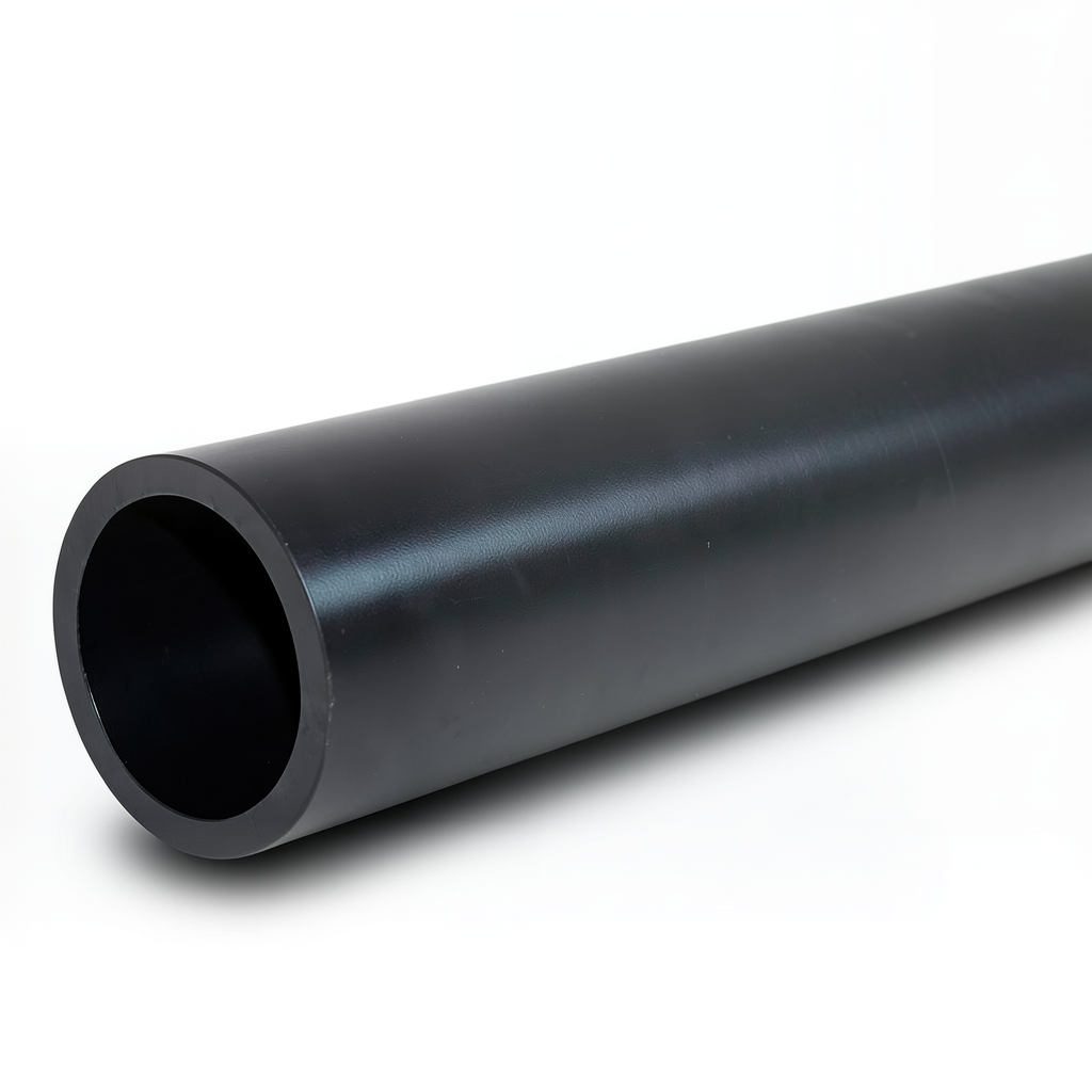 HDPE Polyethylene Plastic Pipe 6 Bar Pressure PE 80, 400 mm Outer Diameter, SDR 22, Black