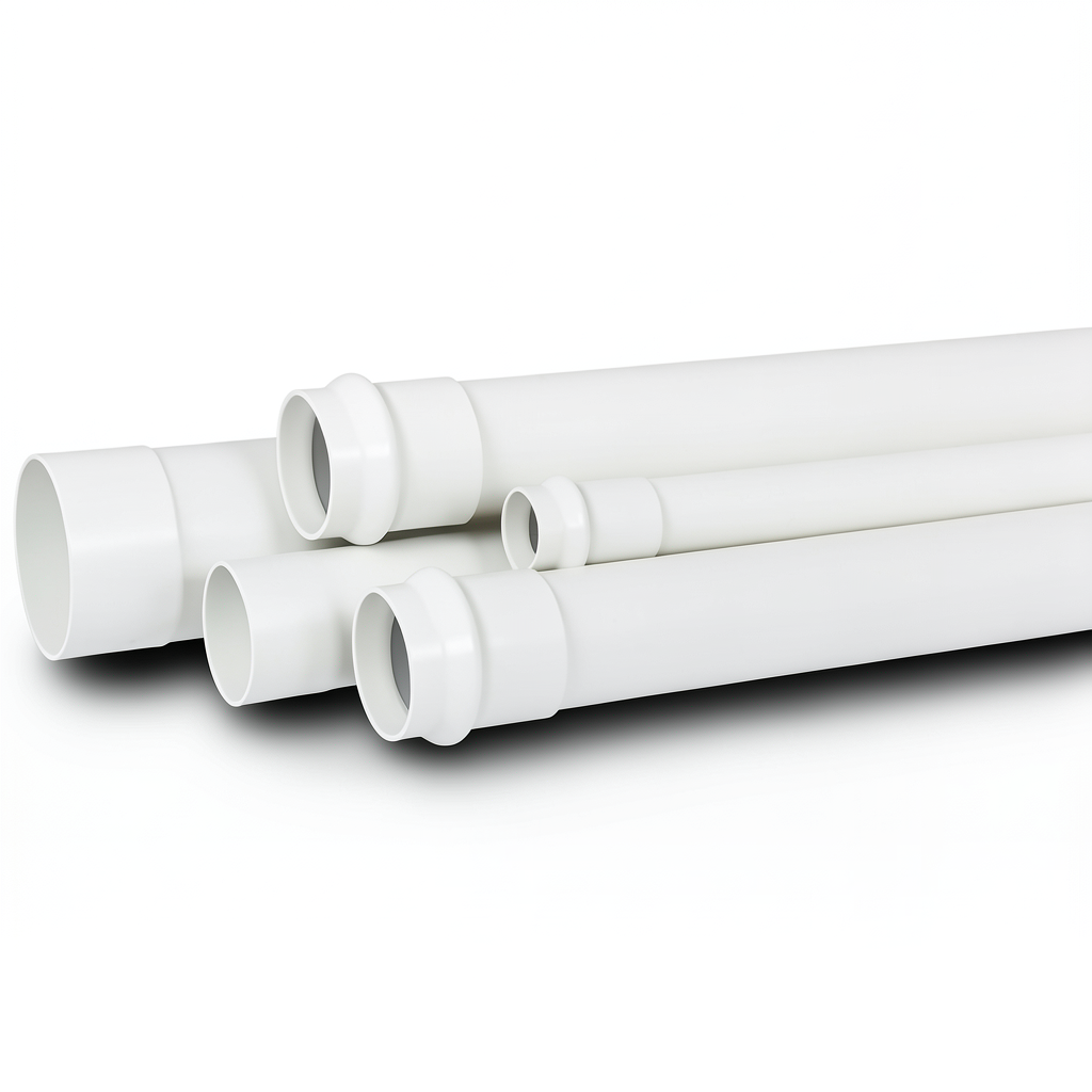 UPVC Plastic Pipe for Sewerage Systems PN 10 Bar Outside Diameter 75 mm Thickness 2.9 mm White Color