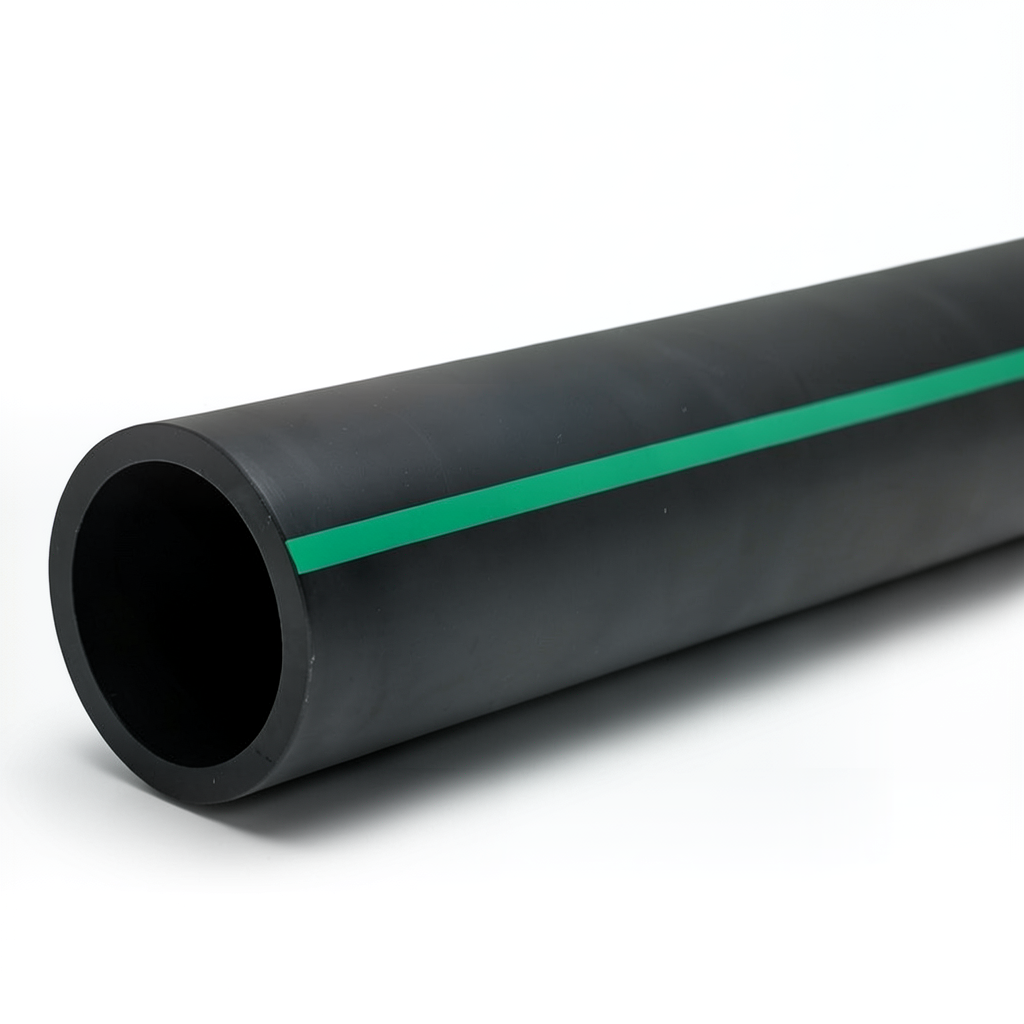 مواسير بلاستيك HDPE ضغط 10 بار PE 80، قطر 225 مم، SDR 13.6، أسود