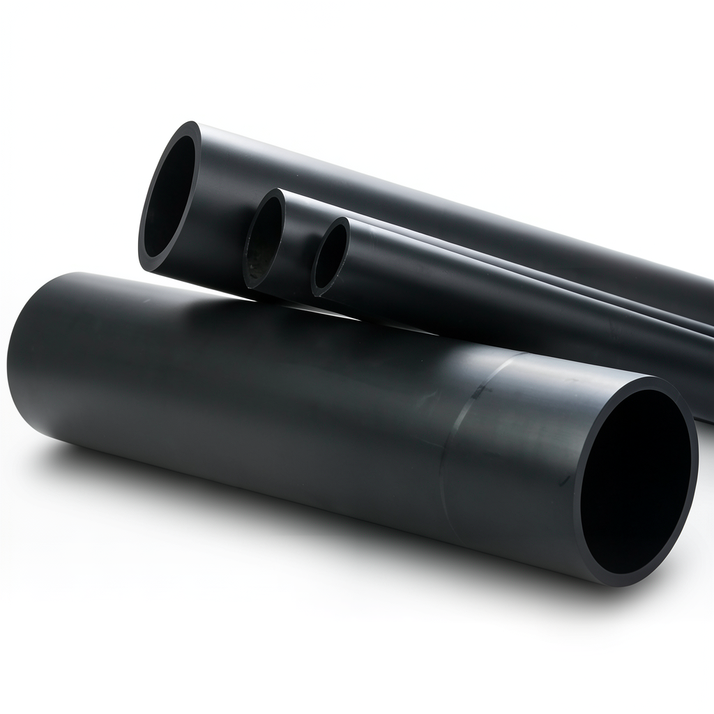 مواسير بلاستيك HDPE ضغط 6 بار PE 80 قطر خارجي 500 مم سماكة 28.4 مم لون اسود