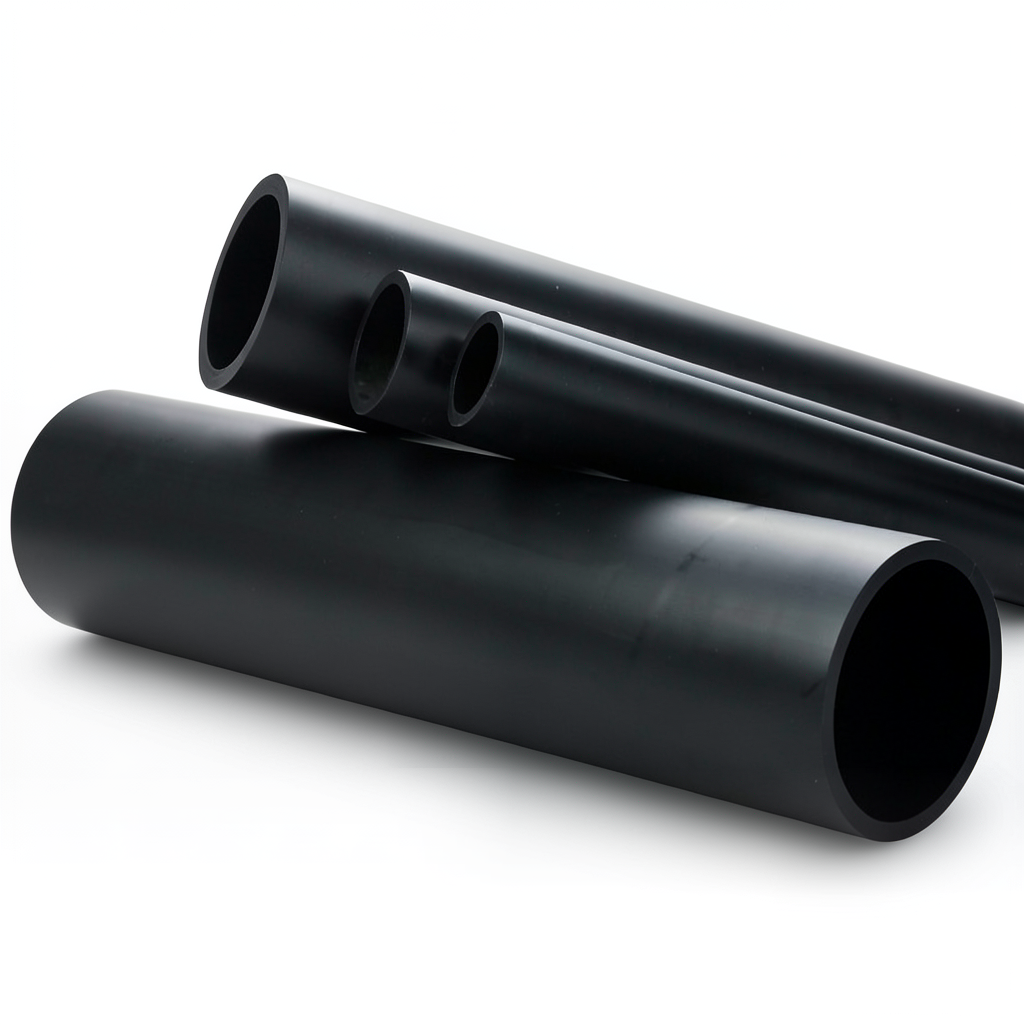 مواسير HDPE ضغط 6 بار PE 80 قطر خارجي 800 مم سماكة 45.3 مم لون اسود