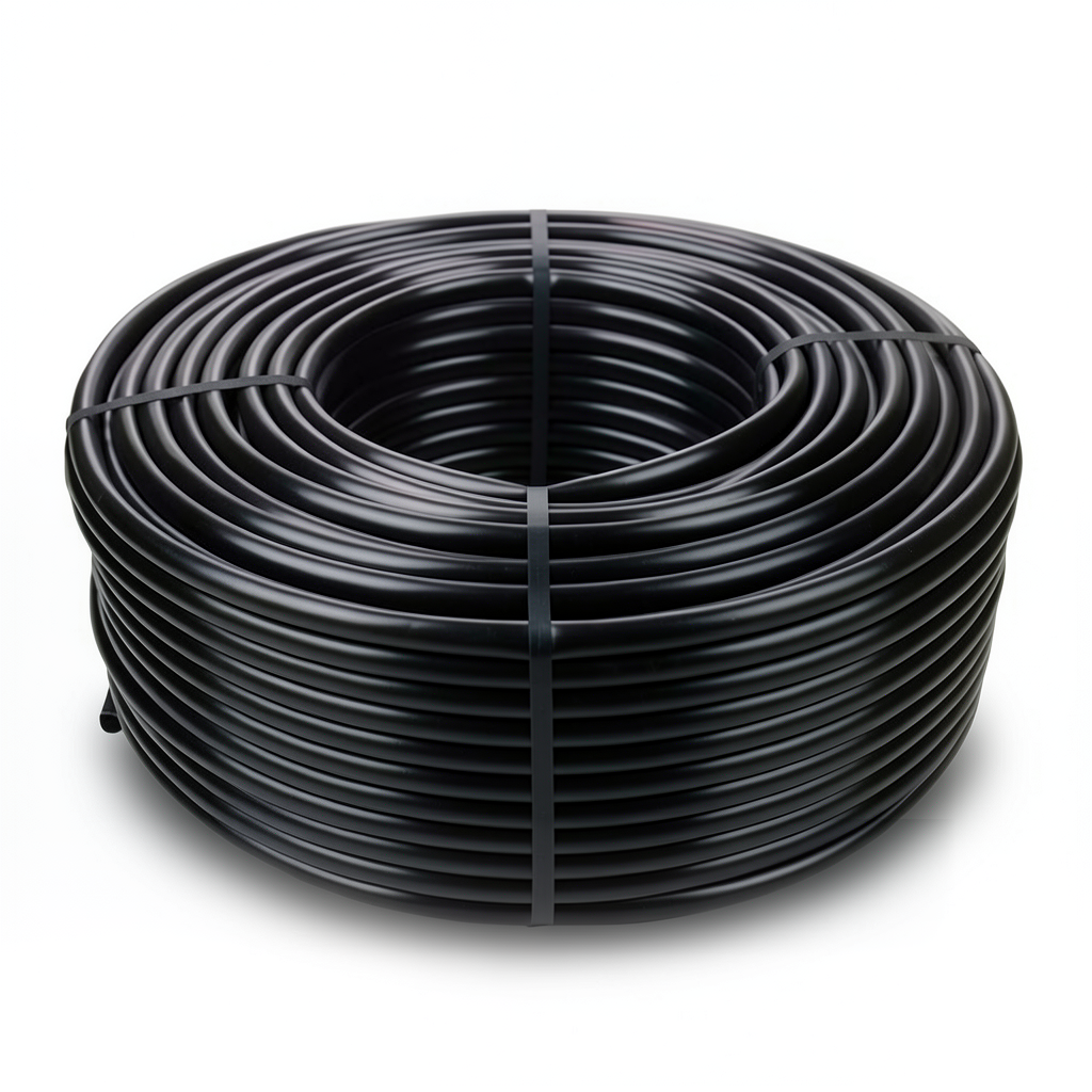 HDPE Plastic Coil Pipe Nominal Pressure 10 Bar PE 80 OD 25 mm Thickness 2.3 mm Black
