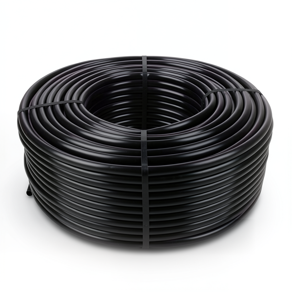 HDPE Plastic Coil Pipe 10 Bar Nominal Pressure PE 80, 40 mm OD, 3.7 mm Thickness, Black