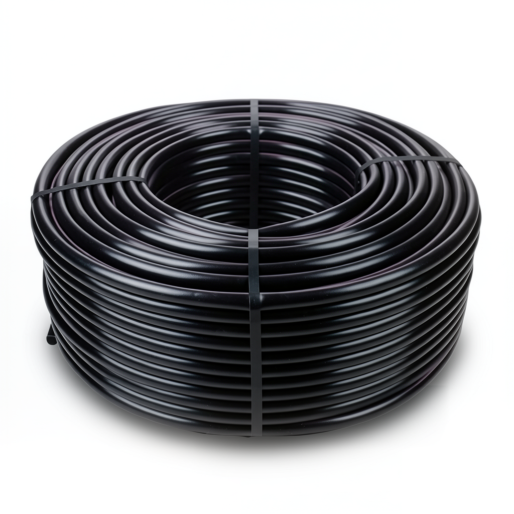 HDPE Plastic Coil Pipe Nominal Pressure 4 Bar PE 80 OD 63 mm Thickness 2.5 mm Black