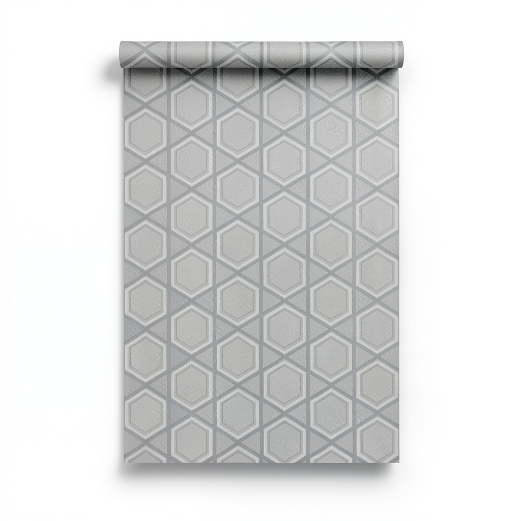 Wall Decoration Geometric Design 10m x 0.53m Gray, Model 17460