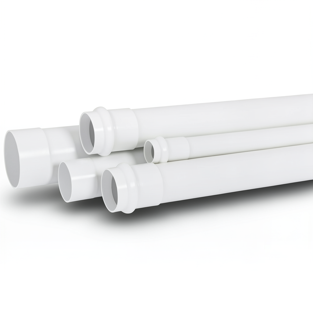 UPVC Plastic Pipe Sewerage SDR 26 90 mm OD 3.5 mm Thick White