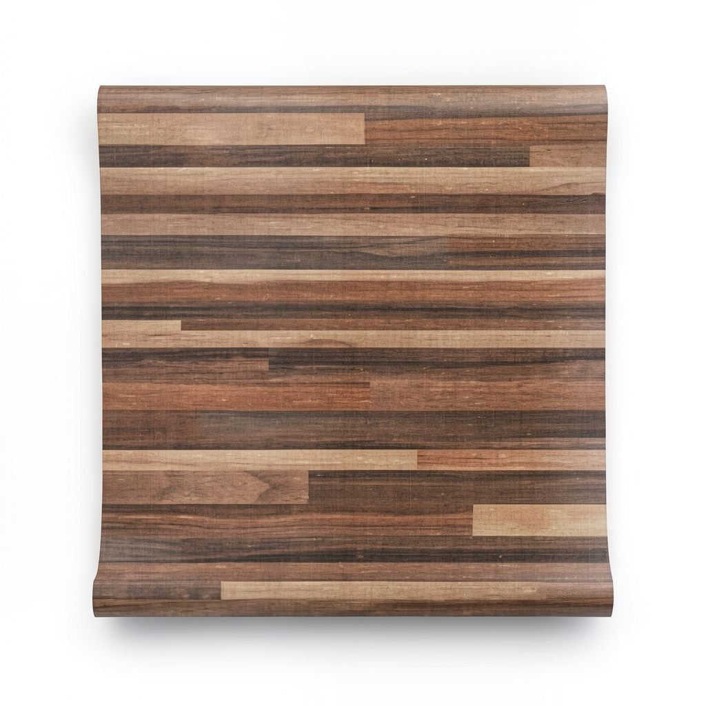 Italian Wooden Wallpaper Brown, 10m x 0.53m, Model 41209