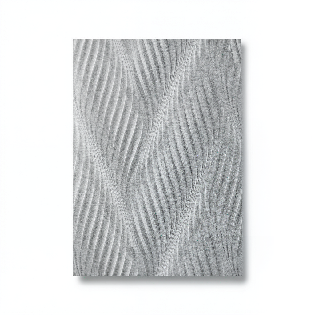 Italian Wavy Wallpaper 10m x 0.53m Grey, Model 41215