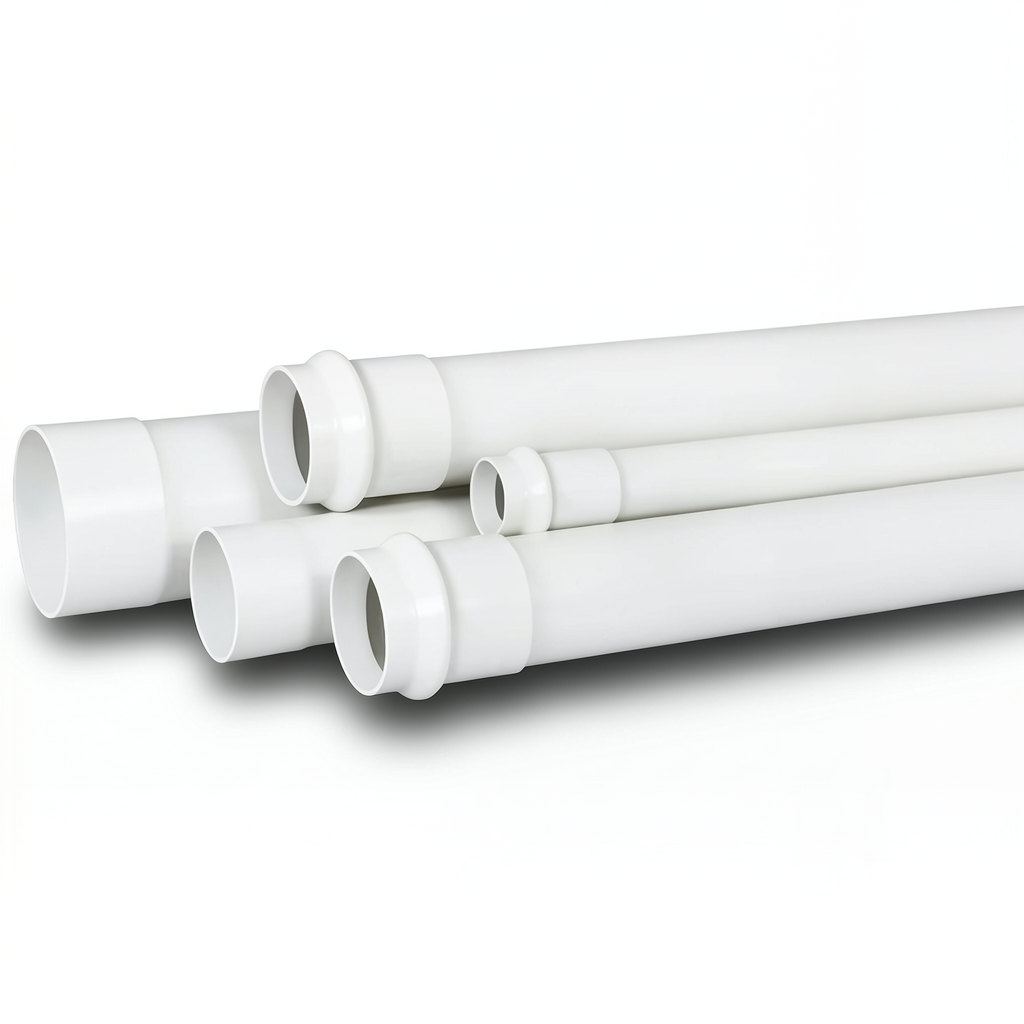 UPVC Pipe for Sewerage Systems Nominal Pressure 10 Bar Outside Diameter 63 mm Thickness 2.5 mm White Color