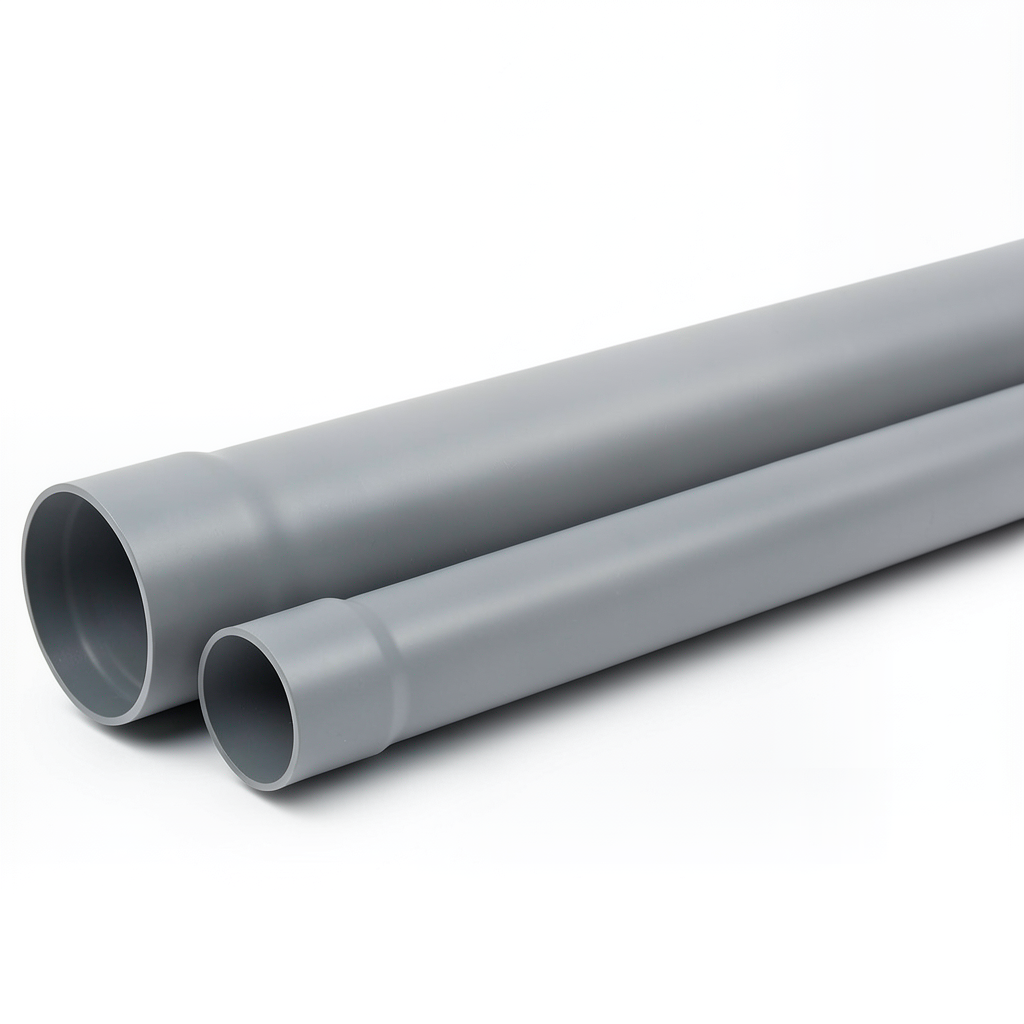 مواسير UPVC ضغط 25 بار SDR 11 مقاس 125 ملم سماكة 11.4 مم لون رمادي