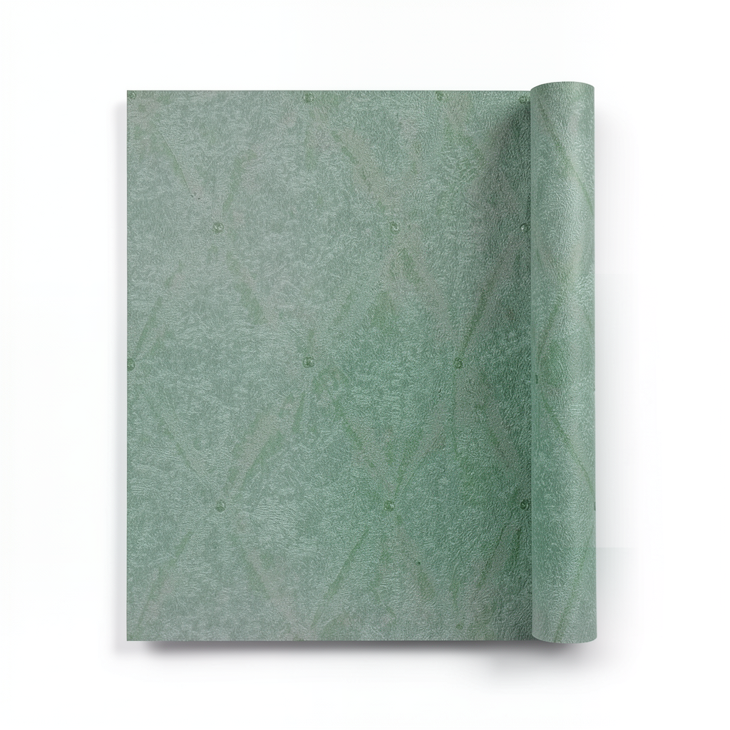 Italian Wallpaper Modern Design 10m x 1.06m Green, Model 41318