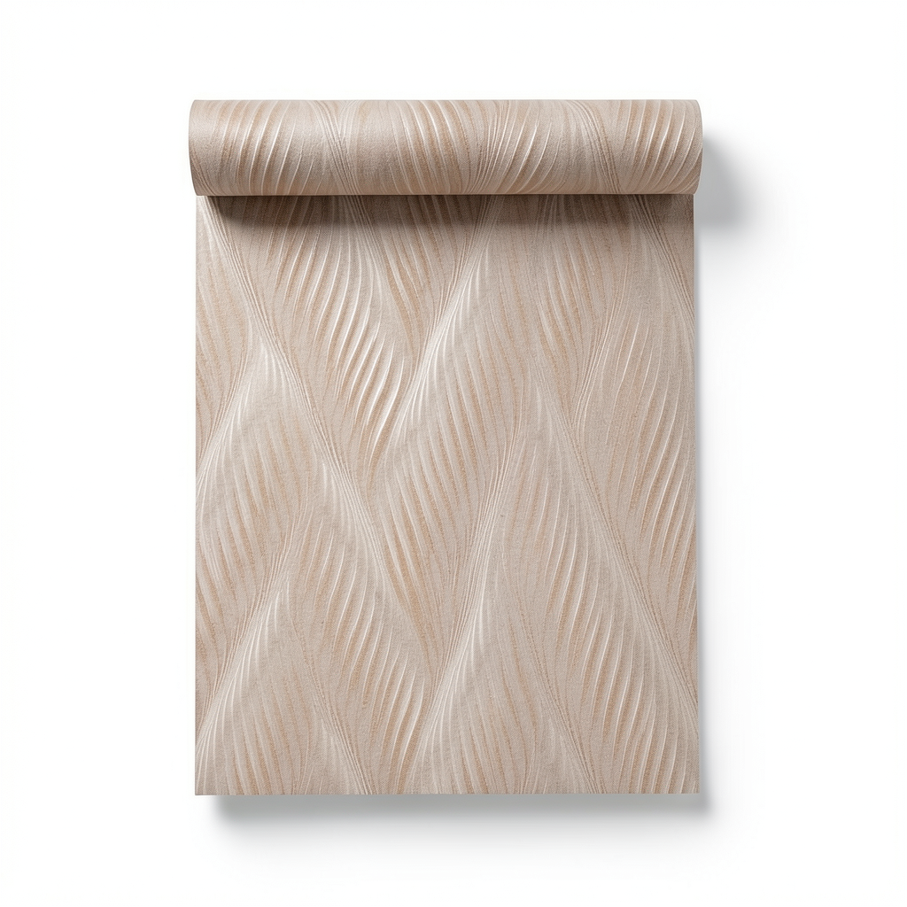 Italian Wall Decoration Wavy 10m x 0.53m Light Brown