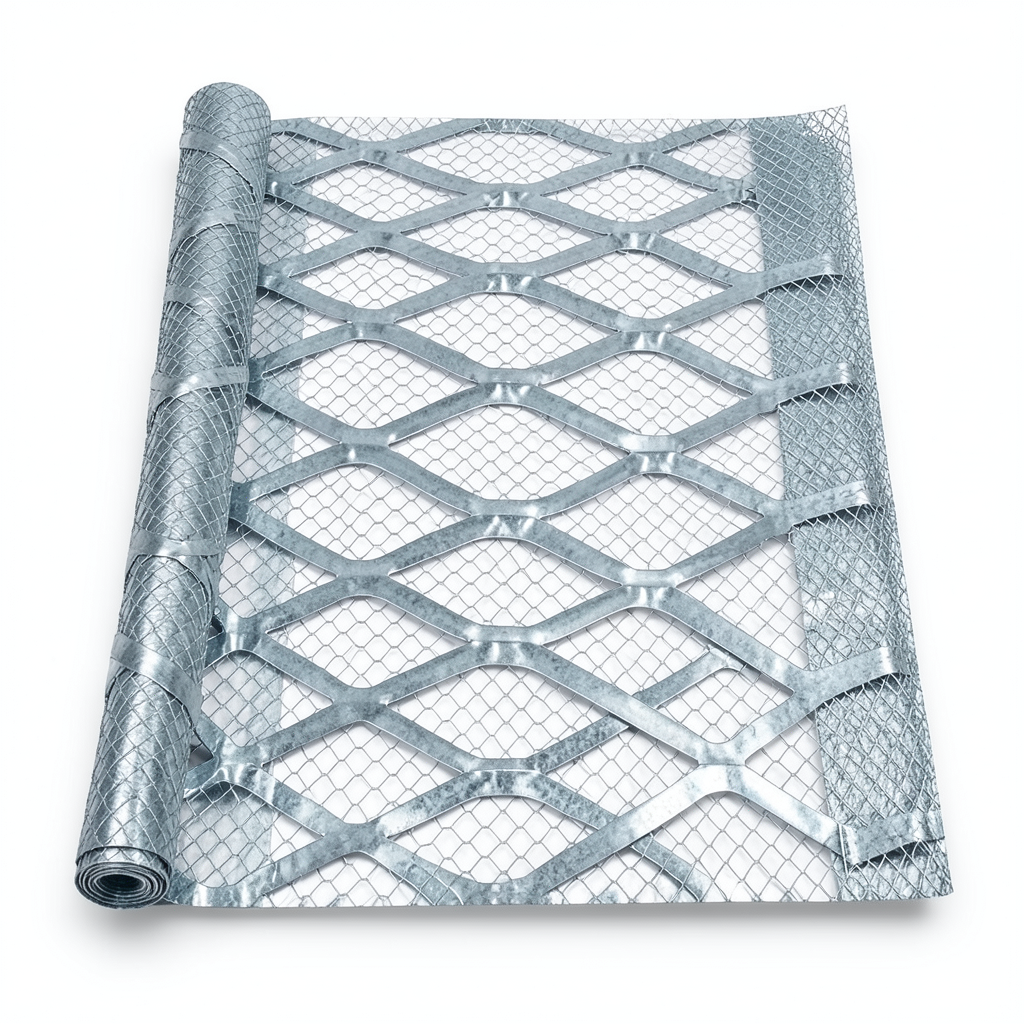 Galvanised Steel Expanded Metal Mesh Bahri Thickness 1.8 mm Width 2.44 m Length 1 m