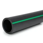 أنابيب بلاستيك HDPE ضغط 4 بار PE 80 قطر خارجي 400 مم SDR 33 أسود مع خطوط خضراء