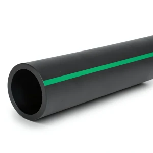 HDPE Polyethylene Pipe PN 4 Bar PE 80 OD 400 mm SDR 33 Black with Green Stripes